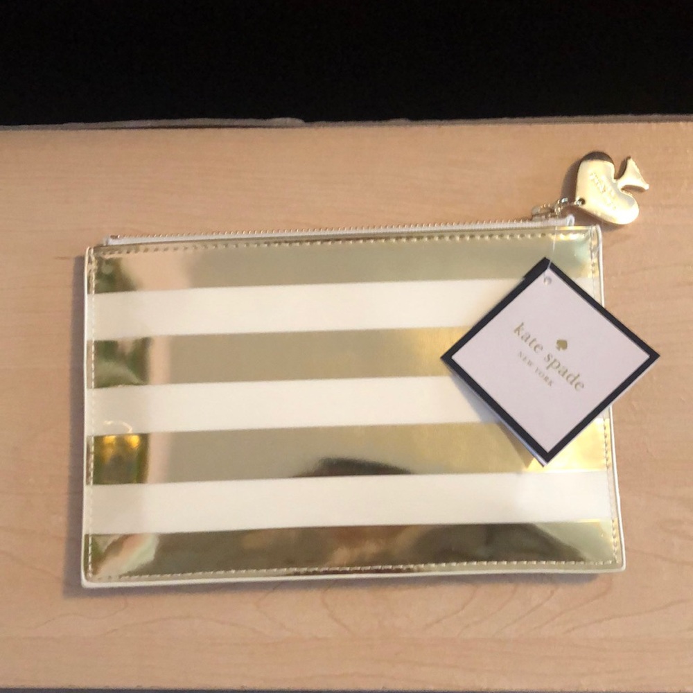 Kate Spade Gold Stripe Pencil Case
